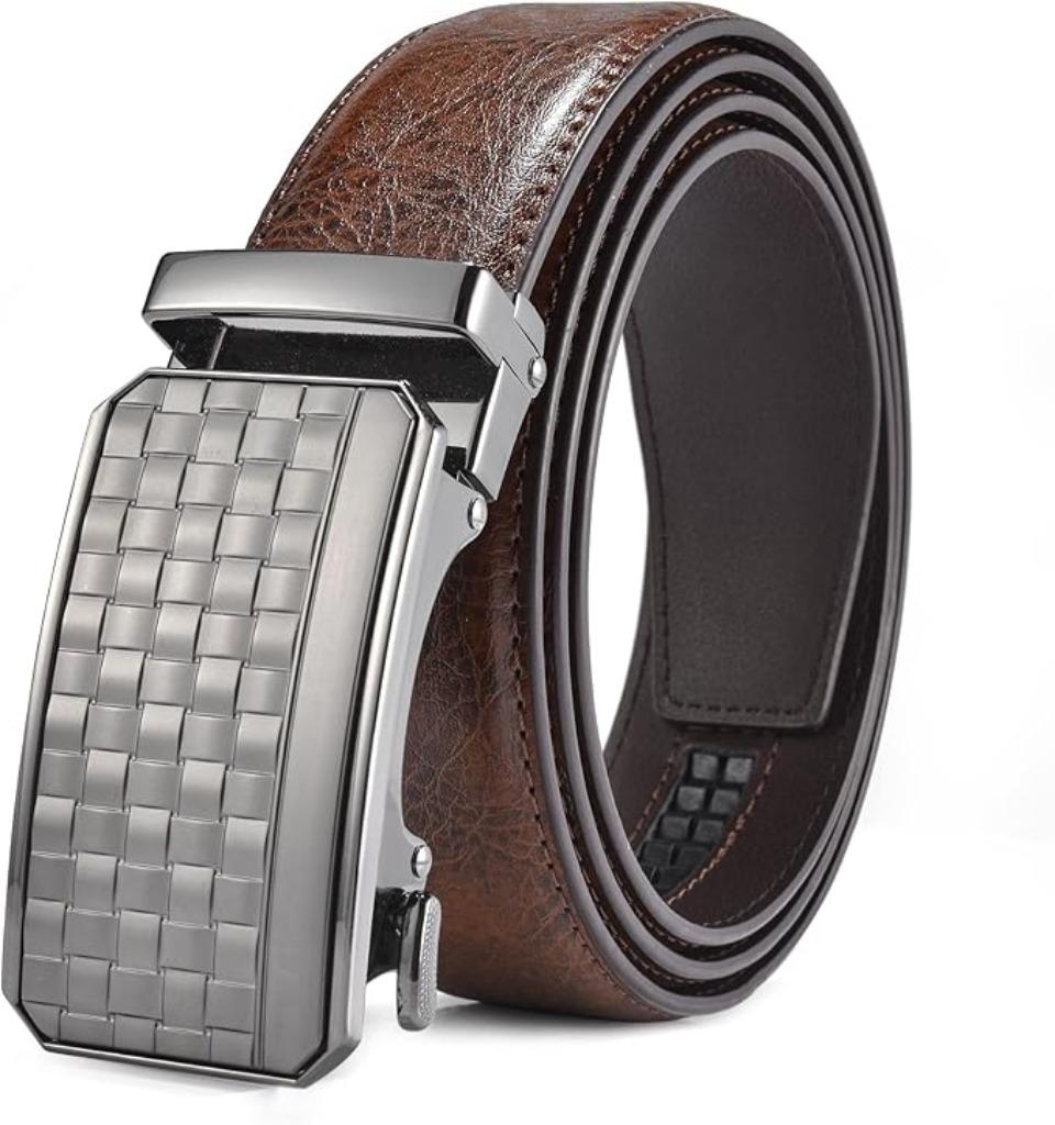 Ceinture pour homme | cuir | marron | avec hochet | Nouveau