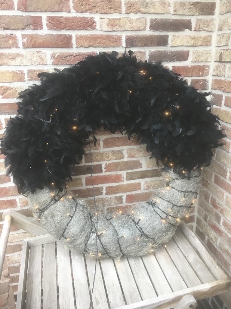 GROTE KERSTKRANS MET VERLICHTING ZO GOED ALS NIEUW, Ophalen of Verzenden, Zo goed als nieuw