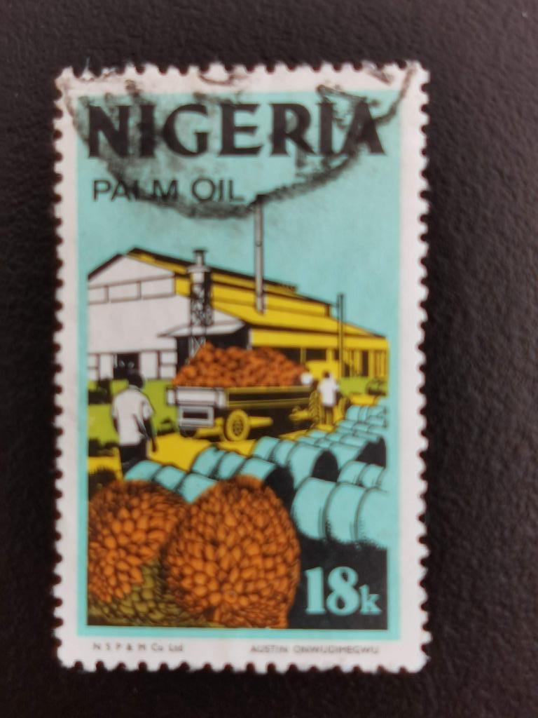 Nigeria 1973 - palmolie produktie, Postzegels en Munten, Postzegels | Afrika, Ophalen of Verzenden, Nigeria, Gestempeld