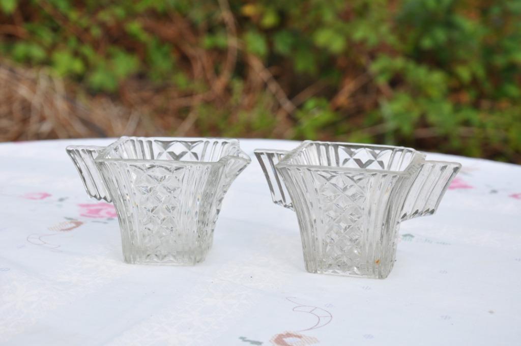 §  pot au lait et sucrier en verre art deco, Enlèvement ou Envoi