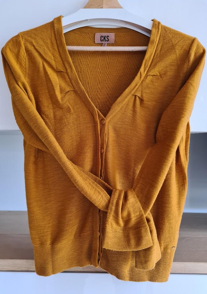 Cardigan 'CKS' (maat: L), Geel, Maat 42/44 (L), Ophalen of Verzenden, CKS