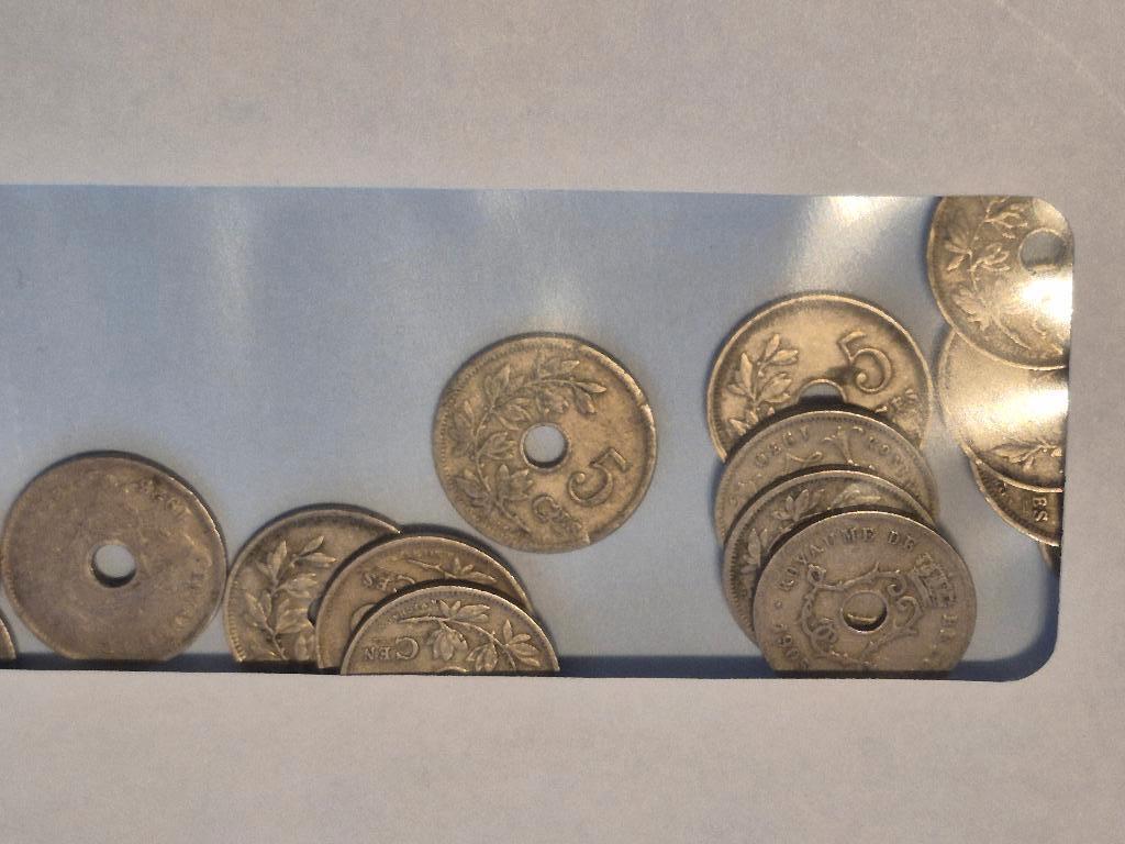 Pièce de 5 cents du Royaume des belges (voir description), Timbres & Monnaies, Enlèvement ou Envoi
