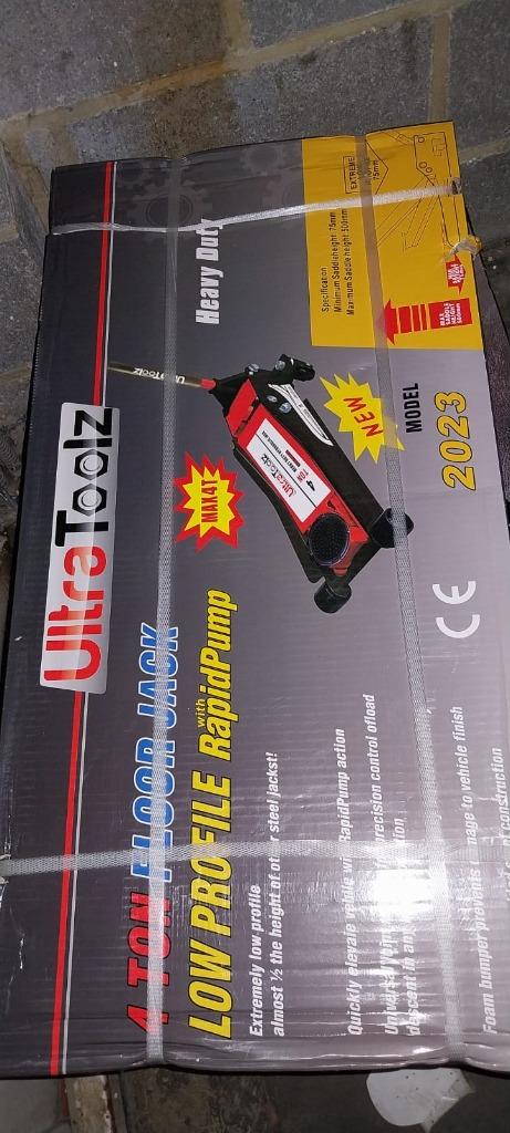 Autokrik 4 TON DUBBEL POMP lage autos, Ophalen of Verzenden, Nieuw, Hydraulisch, Garagekrik