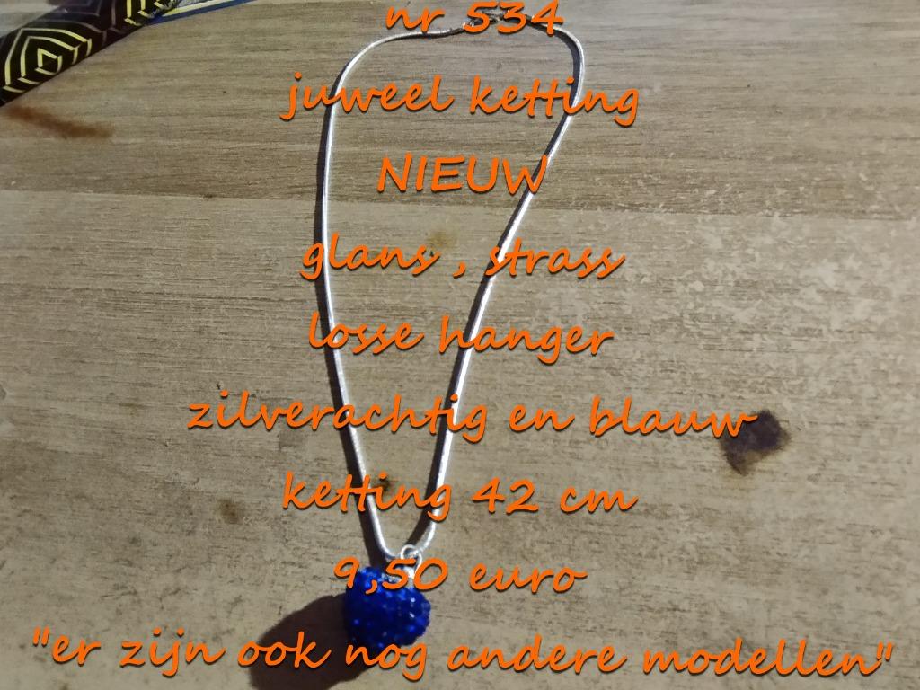 534. juweel ketting , NIEUW ,  verzending inbegrepen, Overige materialen, Met strass, Nieuw, Verzenden