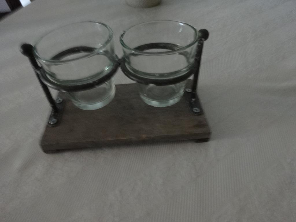 Glazen bloempotjes met houder, Hobby en Vrije tijd, Ophalen of Verzenden, Zo goed als nieuw