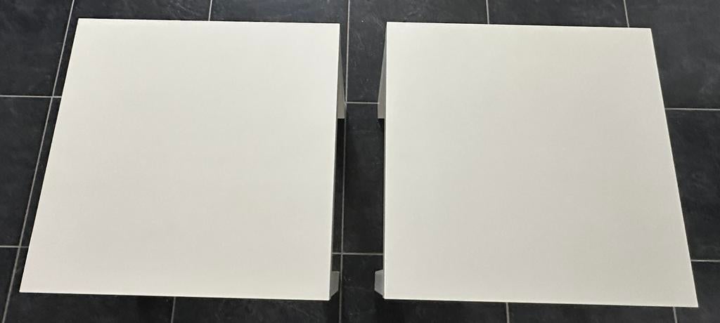 Wit(te) vierkanten tafeltje(s) IKEA, Maison & Meubles, Tables | Tables d'appoint, Utilisé, Carré, 45 à 60 cm, 55 à 75 cm, Bois