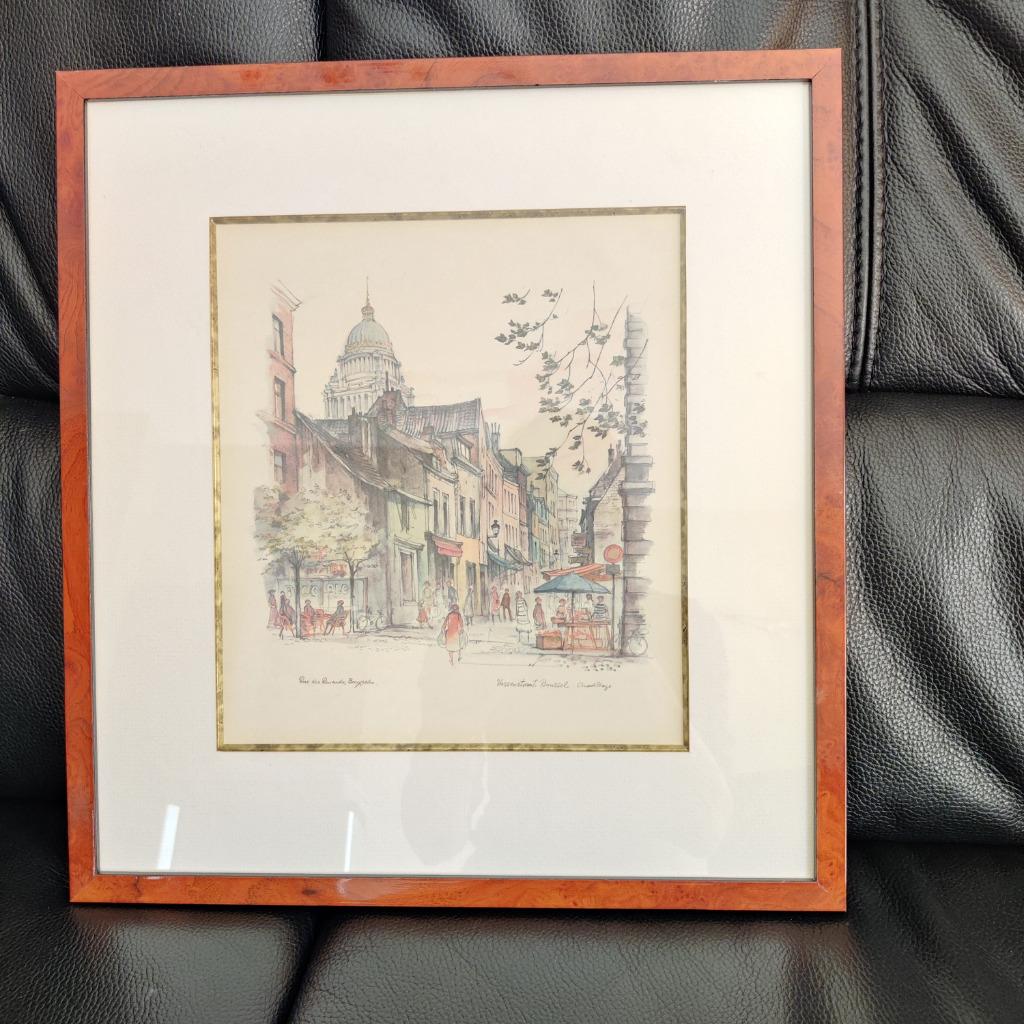 potloodtekeningen ingekaderd, Antiek en Kunst, Ophalen
