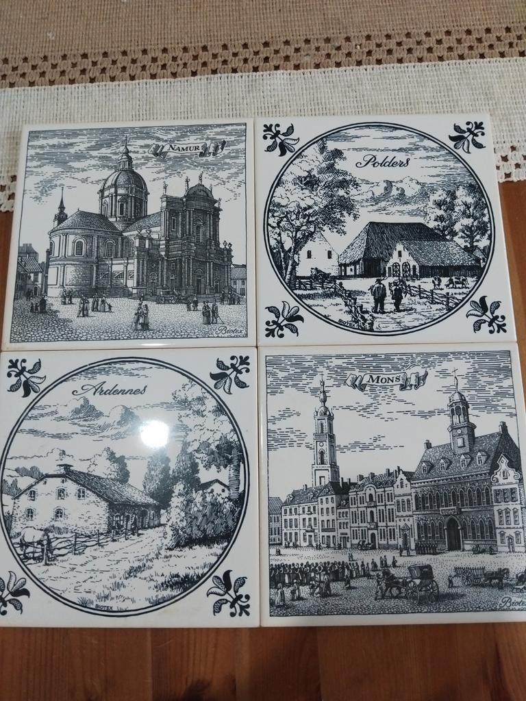 4 leuke gedetailleerde tegeltjes van diverse steden, Ophalen