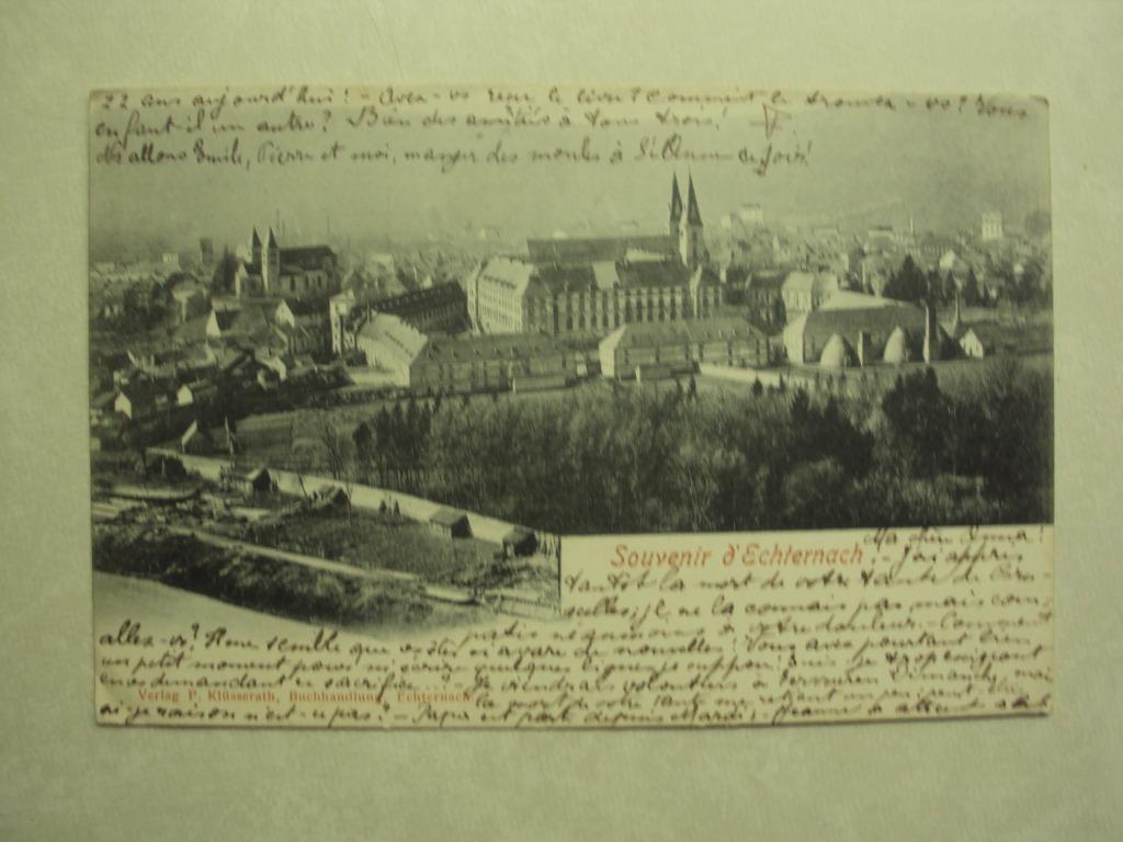 60095- SOUVENIR D'ECHTERNACH - VERSTUURD 1912 !!! - 2 FOTO'S, Verzamelen, Verzenden