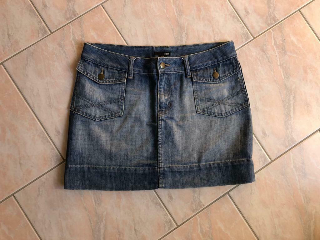 Mini jupe en jean, Au-dessus du genou, Comme neuf, Bleu, Taille 38/40 (M)