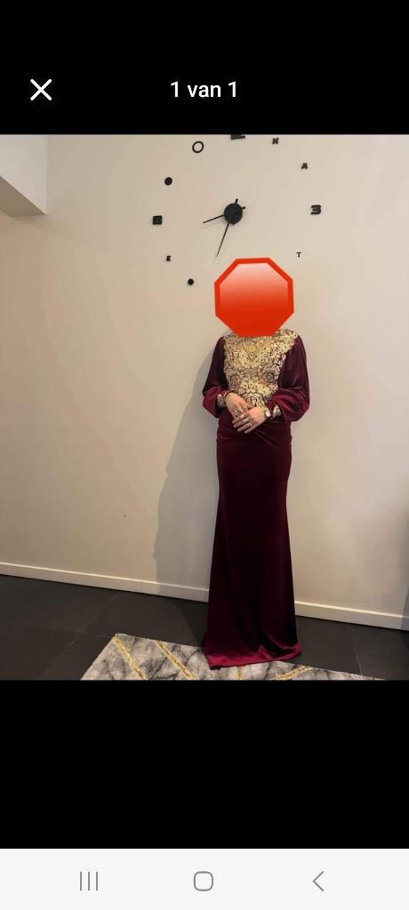 Robe de soirée bordeaux à vendre !, Enlèvement, Comme neuf, Taille 36 (S), Rouge