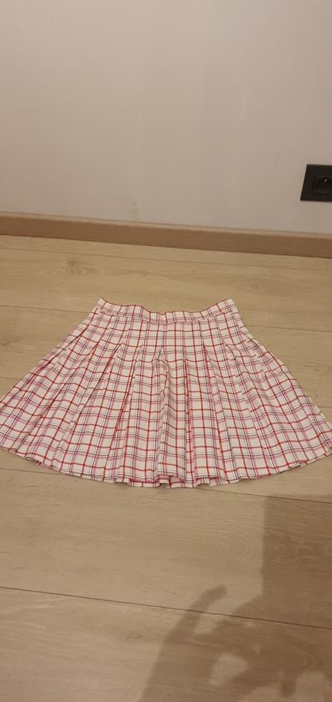 Jupe à carreaux Camille blanche avec rose, rouge et bleu (14, Enlèvement, Comme neuf