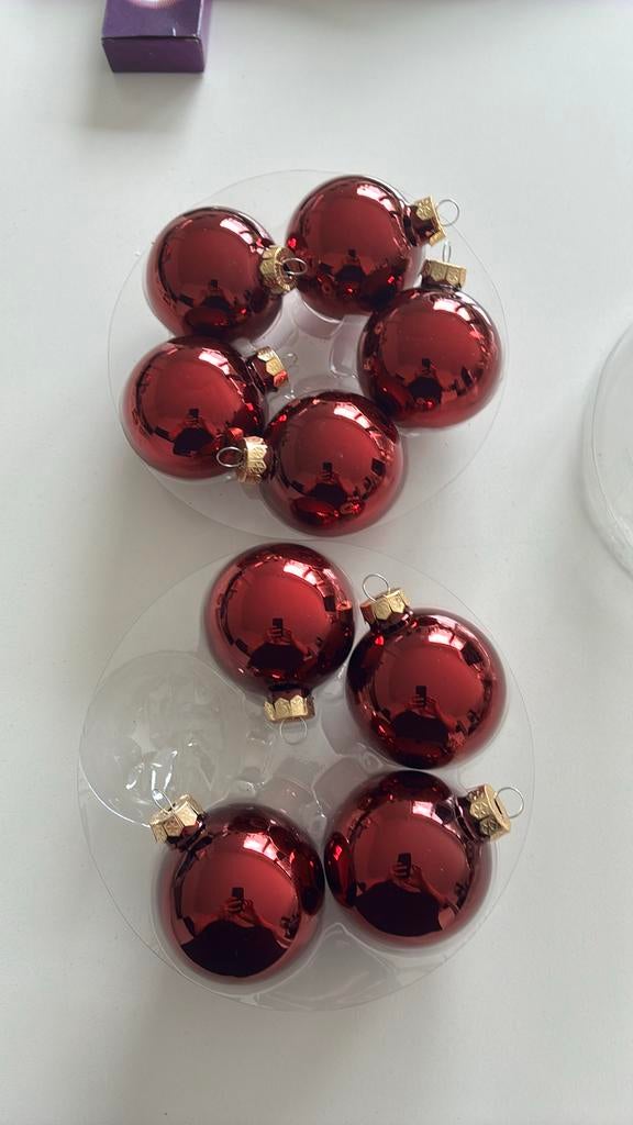 Rode kerstballen 9 stuks nieuw, Ophalen of Verzenden, Nieuw