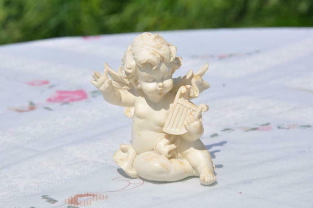 §  ange en resine a la lyre, Collections, Statues & Figurines, Enlèvement ou Envoi, Utilisé, Autres types