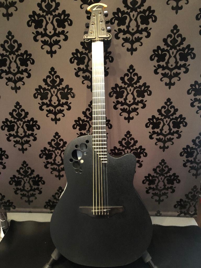 Ovation Elite T 1778T - Black OP-PRO Preamp + CASE, Ophalen, Gebruikt, Western- of Steelstringgitaar, Met koffer