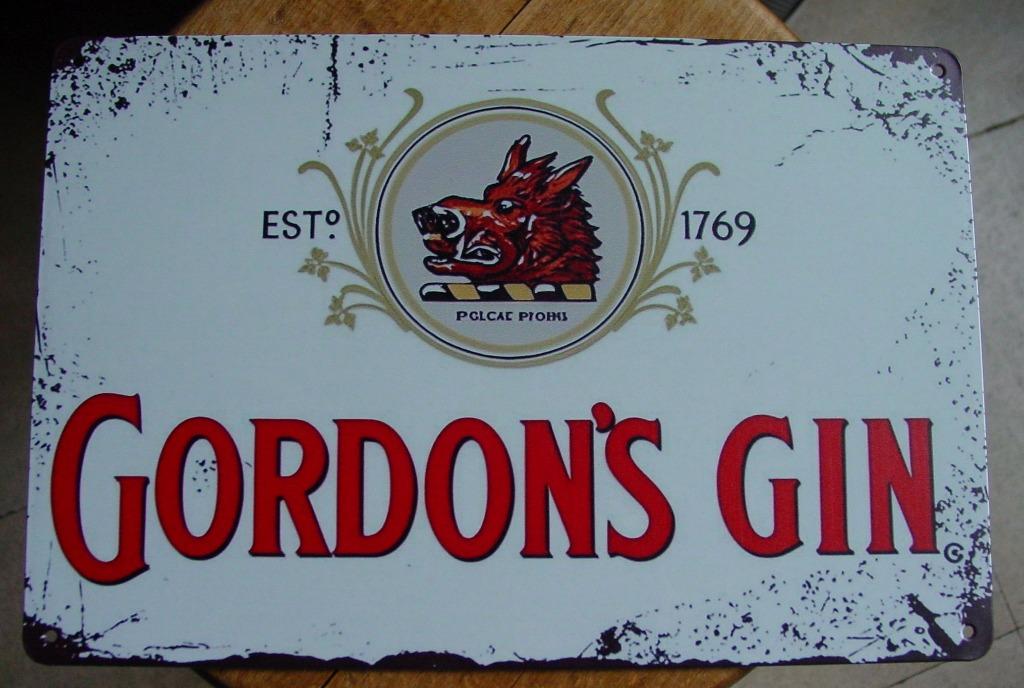 GORDIN S GIN REKLAME -METAAL-, Verzamelen, Ophalen of Verzenden
