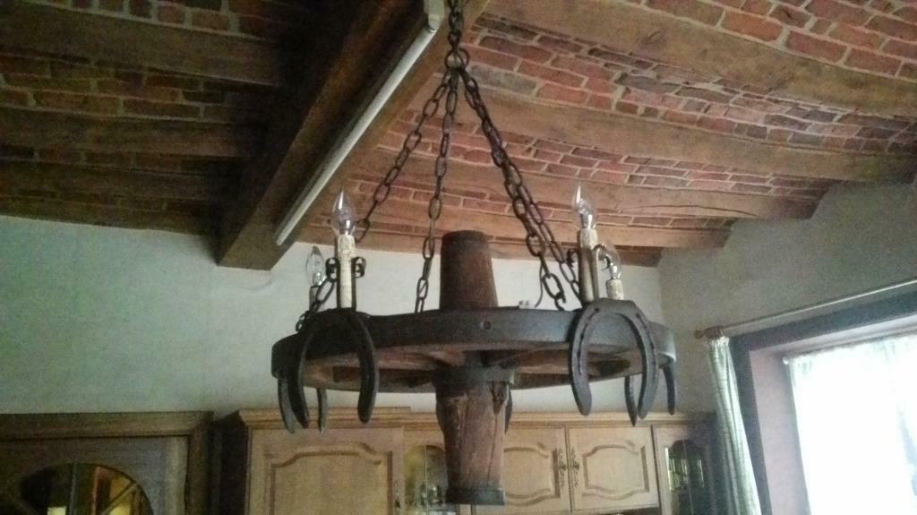 Ancien lustre, roue., Enlèvement, Utilisé, Bois