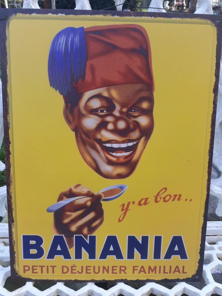 Enseigne , plaque en métal publicitaire banania, Enlèvement ou Envoi, Comme neuf, Panneau publicitaire