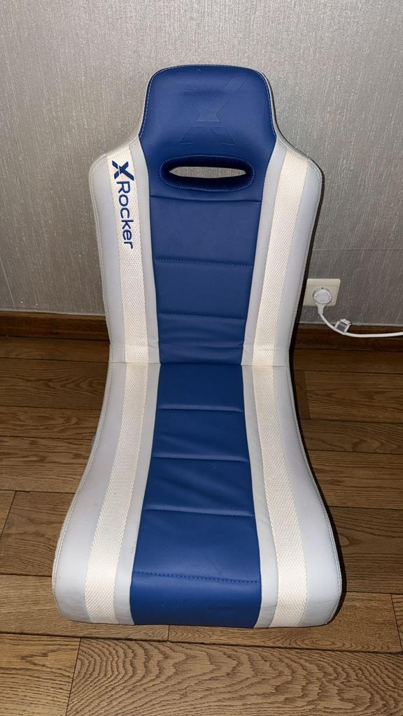 Gamestoel x rocker, Maison & Meubles, Chaises de bureau, Utilisé, Blanc, Chaise de bureau de gaming, Enlèvement ou Envoi