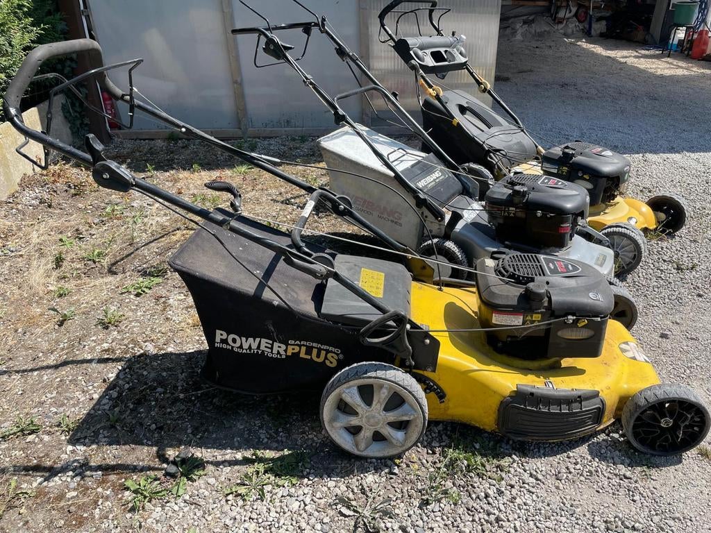2x Grasmaaier Power Plus 675ex 56cm - B&S motor 190cc, Ophalen, Cirkelmaaier, Mulchfunctie, Zo goed als nieuw