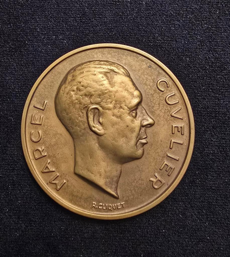 Médaille Cliquet numérotée 14/100 Bruxelles Belgique Fonson, Enlèvement ou Envoi, Bronze
