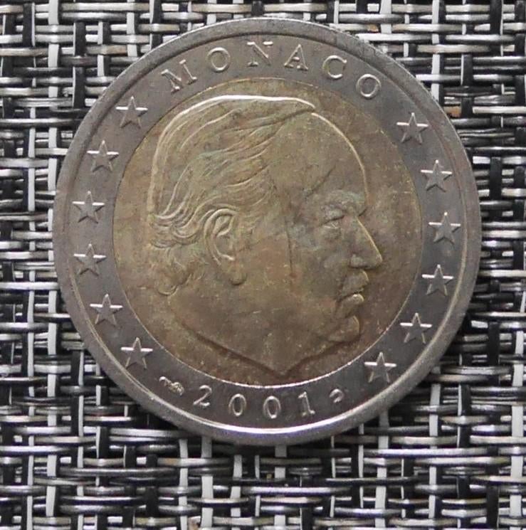 2 euro Monaco 2001, Envoi, Monaco, 2 euros, Monnaie en vrac