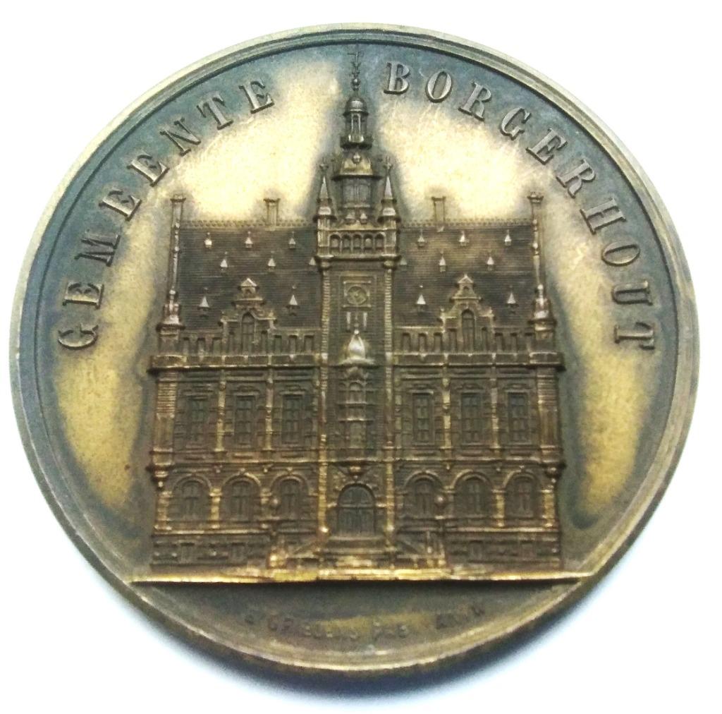medaille gemeente borgerhout 1961 brons - oplage 50 ex, Ophalen of Verzenden, Brons