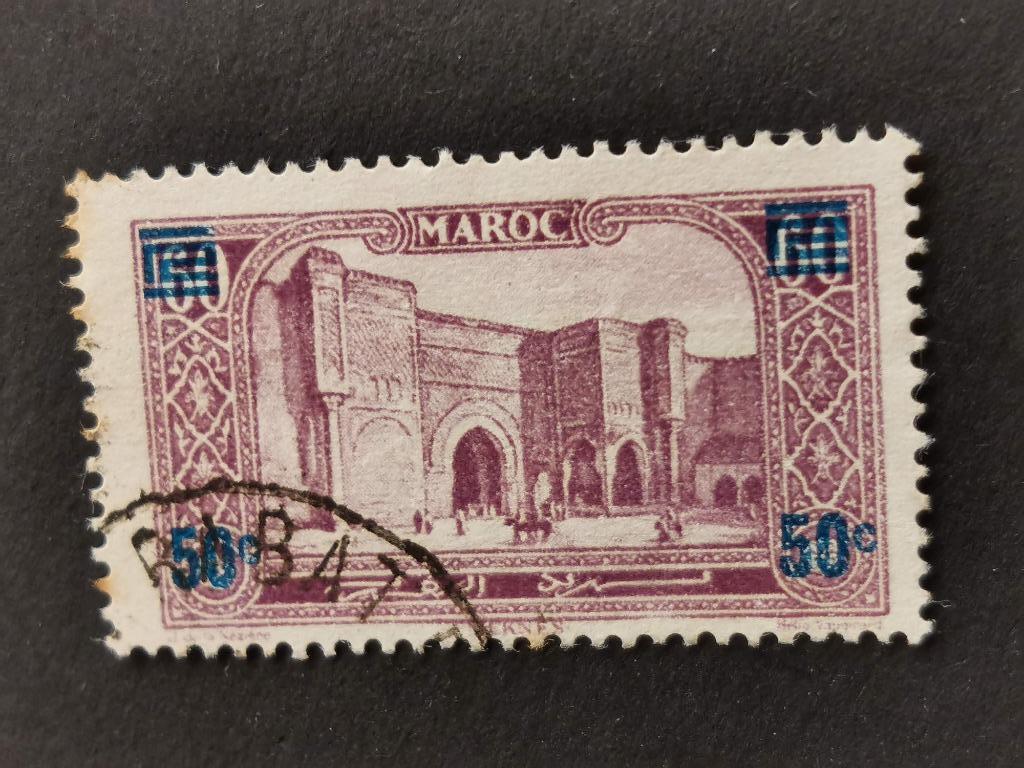 Marokko 1930 - Bab-el-Mansour in Meknès - OPDRUK, Postzegels en Munten, Ophalen of Verzenden, Marokko, Gestempeld