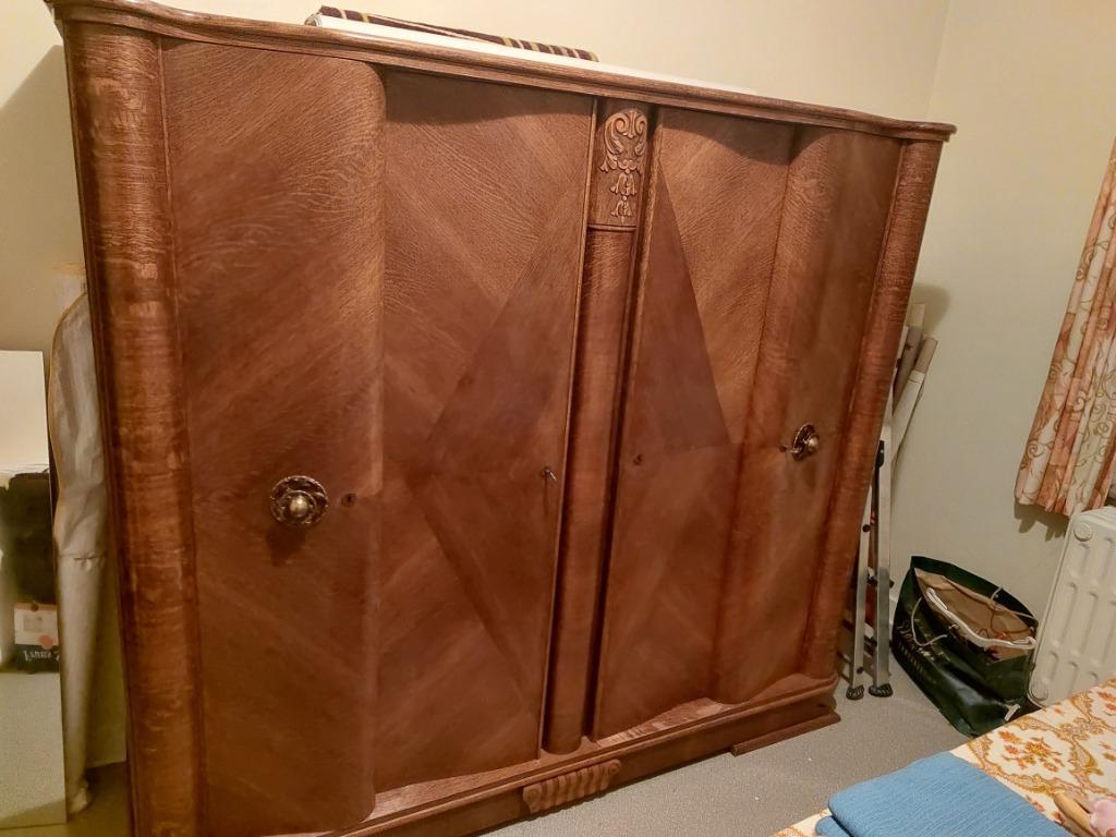 Vintage kleerkast met gebogen deuren, Gebruikt, 200 cm of meer, 150 tot 200 cm, 50 tot 75 cm