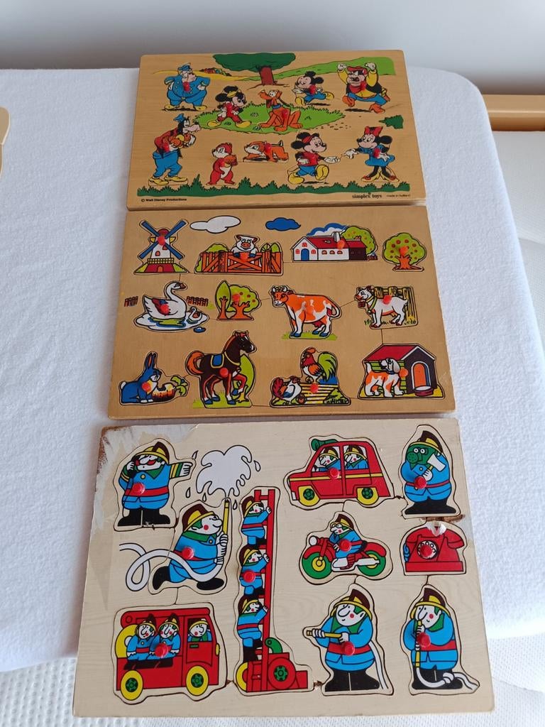 Houten puzzels, puzzels kleuter, 2 tot 4 jaar, Ophalen of Verzenden, Zo goed als nieuw, Van hout
