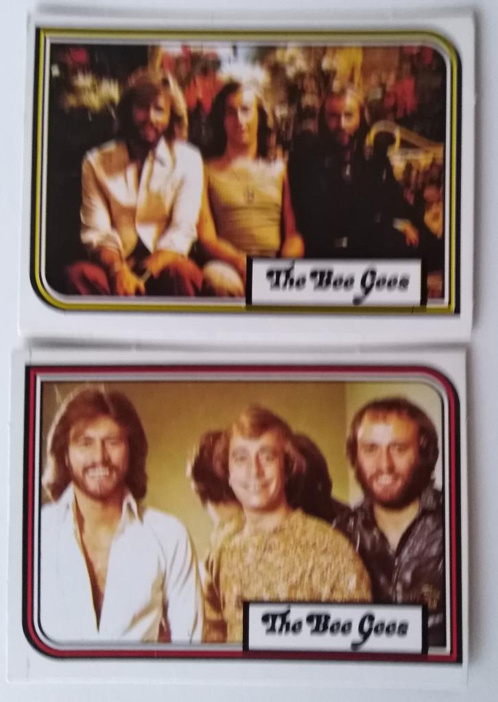 2 oude verzamelkaarten The Bee Gees, Verzamelen, Ophalen of Verzenden, Gebruikt, Foto of Kaart