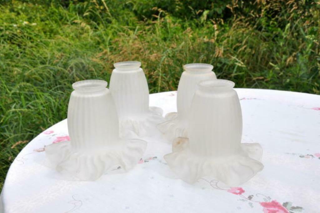 §  4 bobèches voile opaque, Antiquités & Art, Antiquités | Éclairage, Enlèvement ou Envoi