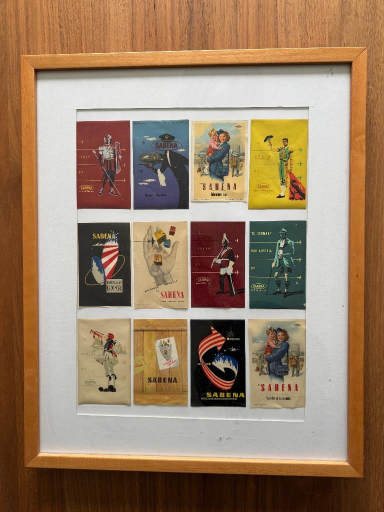 Vintage SABENA Travel Posters (12), Verzamelen, Sabenasouvenirs, Verzenden, Zo goed als nieuw