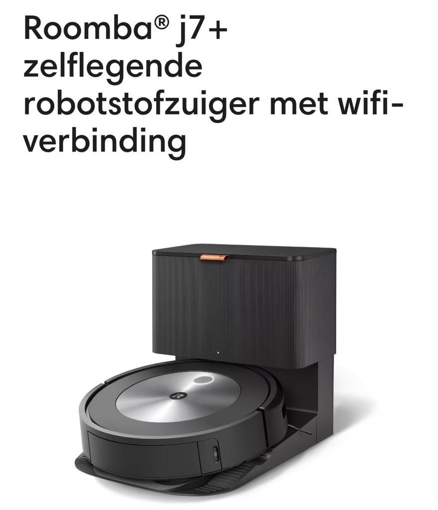 Irobot Roomba j7+ met wifi-verbinding, Elektronische apparatuur, Stofzuigers, Ophalen of Verzenden, Zo goed als nieuw, Stofzak