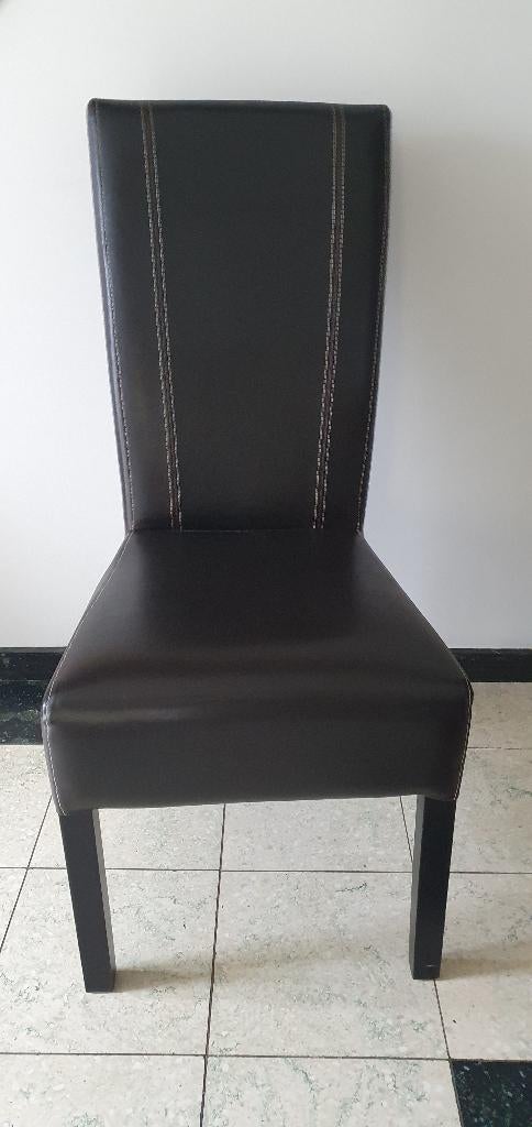 4 eetkamerstoelen XL. Prijs per stuk OP=OP, Huis en Inrichting, Stoelen, Ophalen, Gebruikt, Bruin, Leer