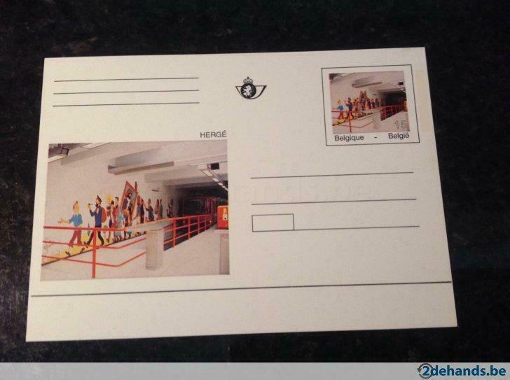 Briefkaart Kuifje in de metro uit 1993, Nieuw