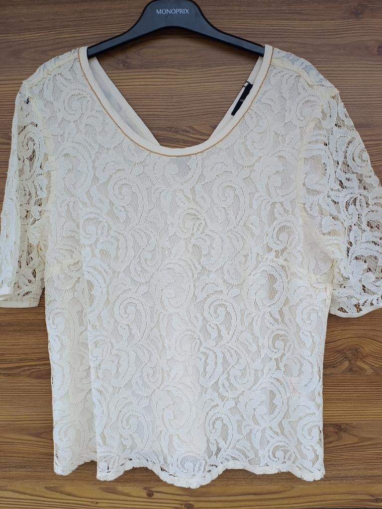 Magnifique top en dentelle doublé écru One Step NEUF, Kleding | Dames, Verzenden, Nieuw, Maat 42/44 (L), Overige kleuren