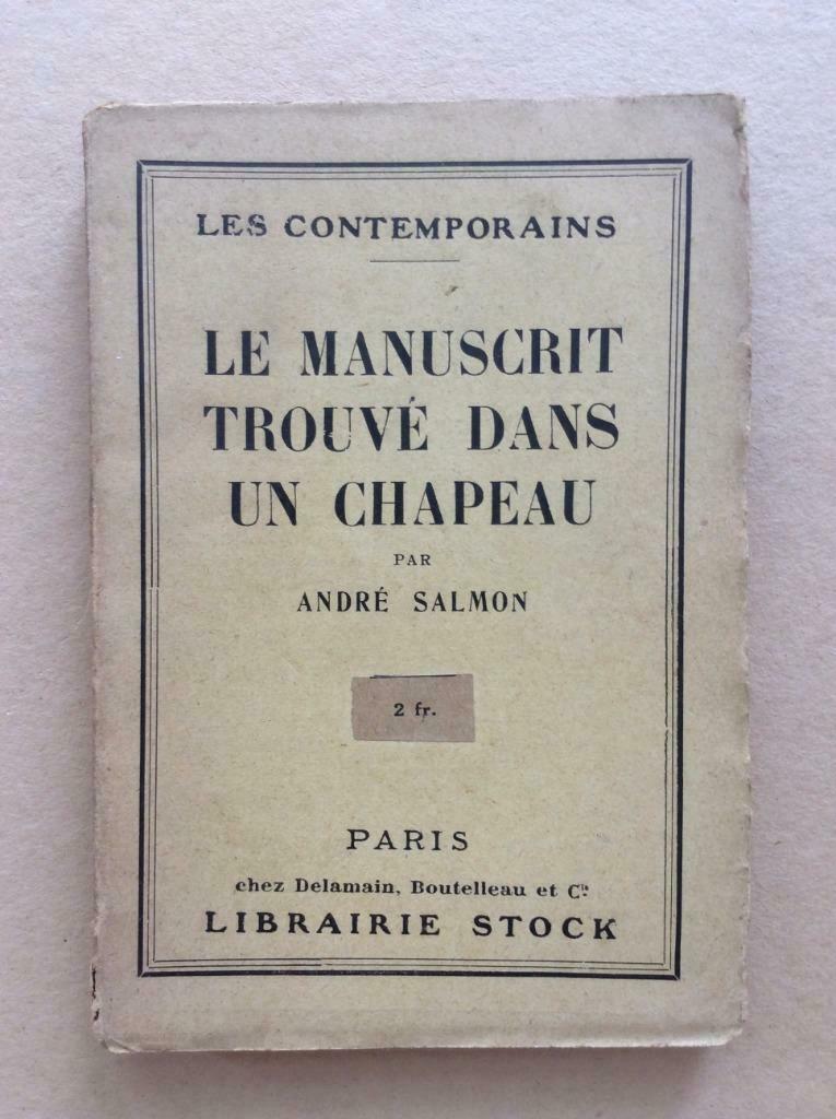 André Salmon - Le manuscrit trouvé dans un chapeau (Stock), Ophalen of Verzenden
