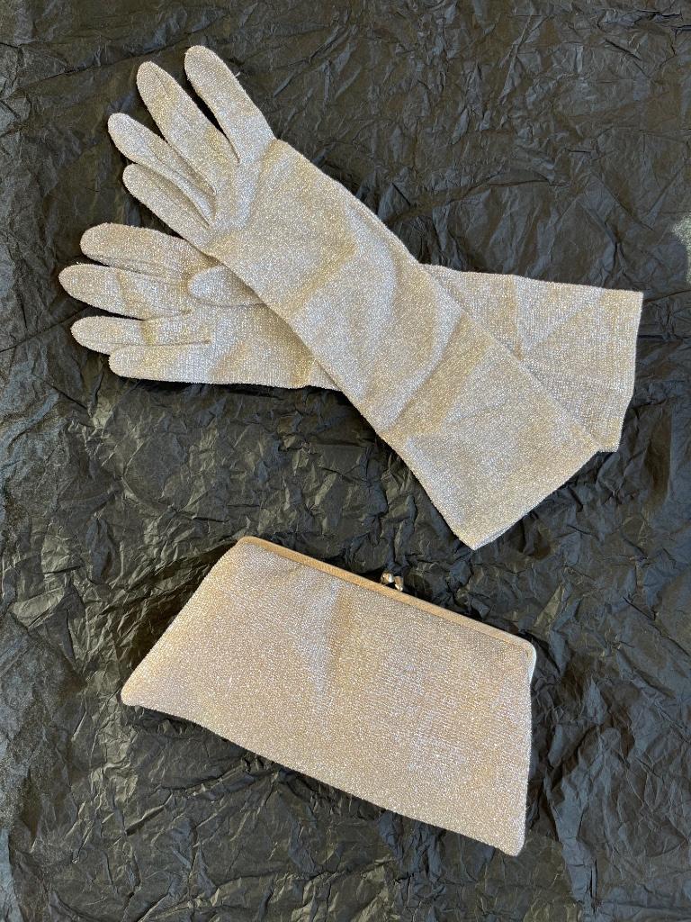 Pochette de soirée - minaudière vintage, Enlèvement ou Envoi, Utilisé, Blanc, Sac de soirée