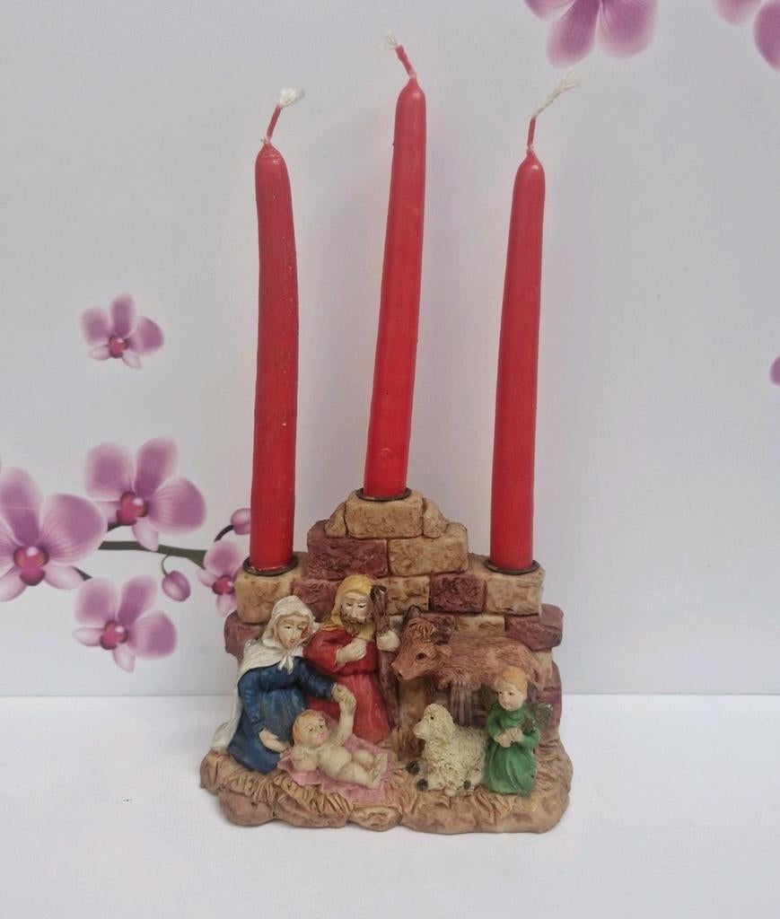 🎄 Kerststal + Kaarsjes, Ophalen of Verzenden, Zo goed als nieuw