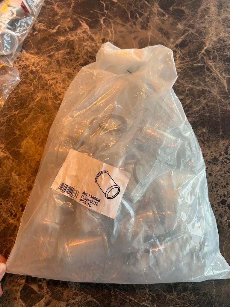 Vmp dubbele steekmof d32 chrome 10 stuks, Ophalen, Nieuw