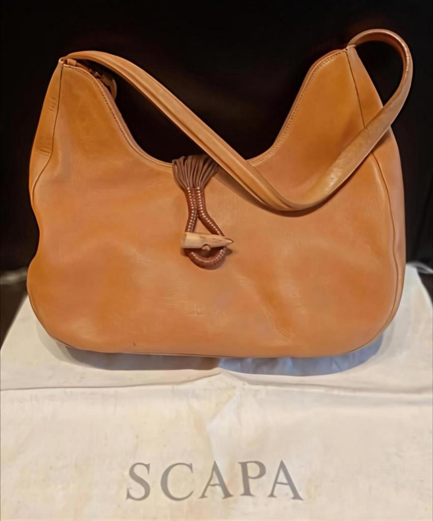 Sac à main Scapa cognac, Enlèvement ou Envoi, Utilisé, Beige, Sac à main