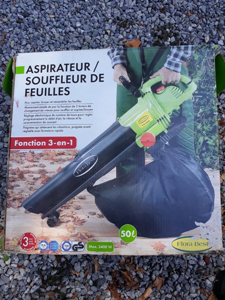 Aspirateur de feuilles, Avec sac de ramassage, Électrique, Porté à la main, FLORABEST