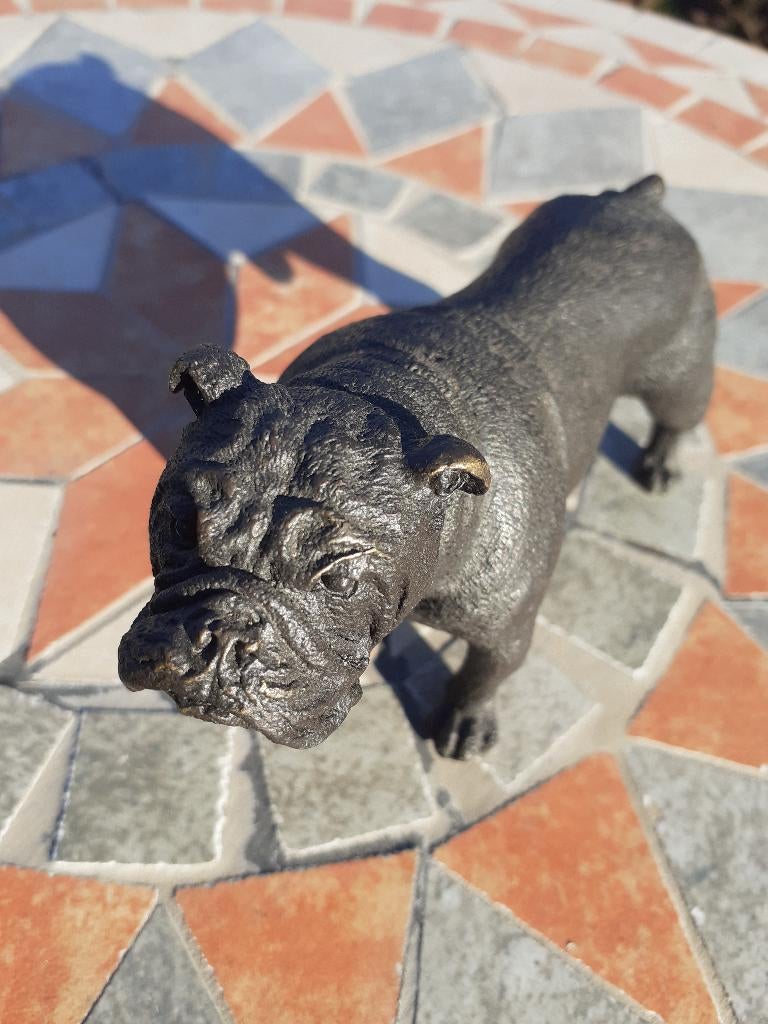 STATUE D'UN BOULEDOGUE ANGLAIS EN BRONZE, Enlèvement ou Envoi, Bronze