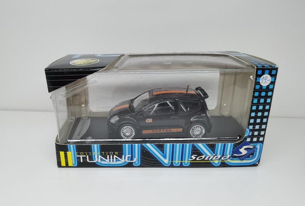 1:43 Solido 15116 Citroen C2 Tuning 2006 zwart, Ophalen of Verzenden, Zo goed als nieuw, Auto, Solido