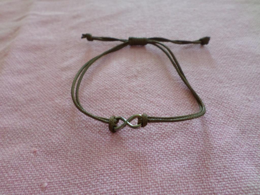 Bracelet réglable Infini corde brun Homme Femme, Enlèvement ou Envoi, Brun