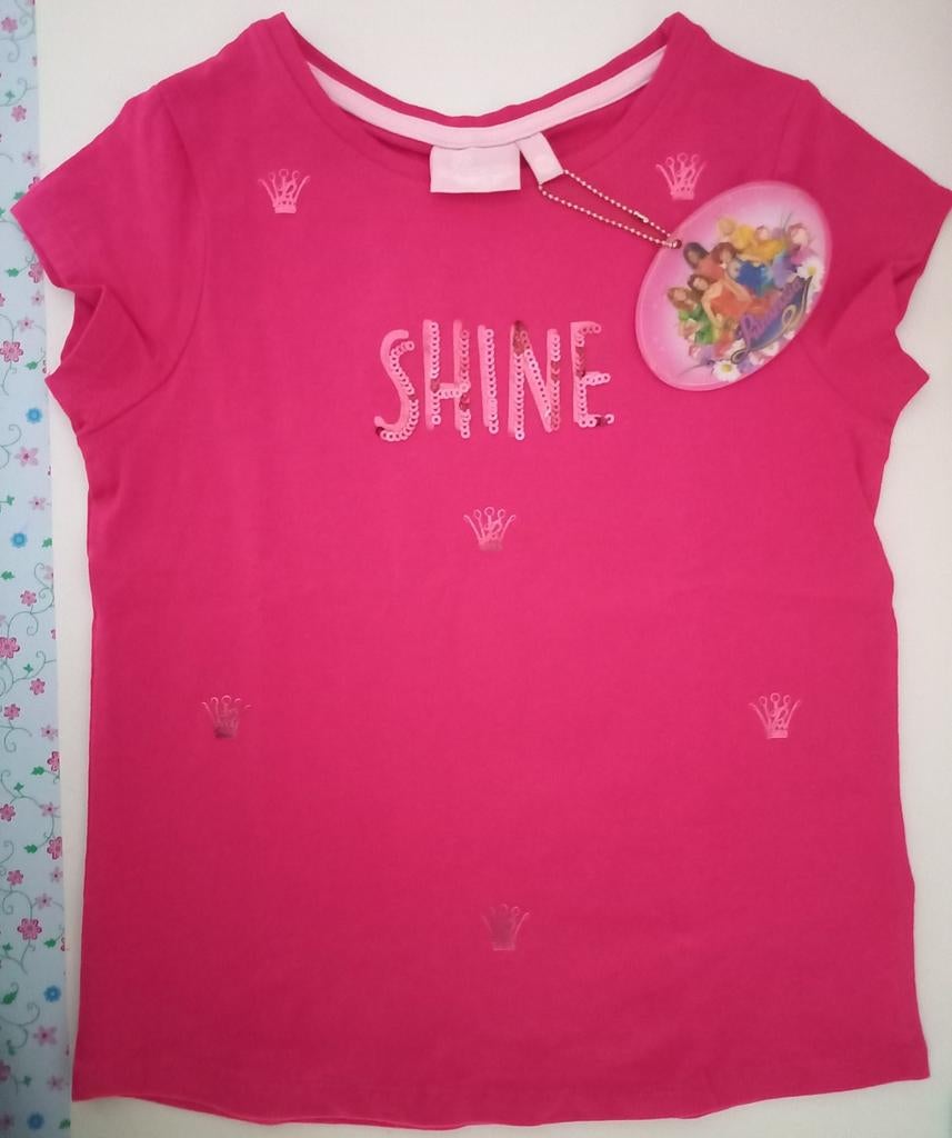 Fuchsia T-shirt Prinsessia maat 116, Enlèvement ou Envoi, Neuf, Fille, Chemise ou À manches longues