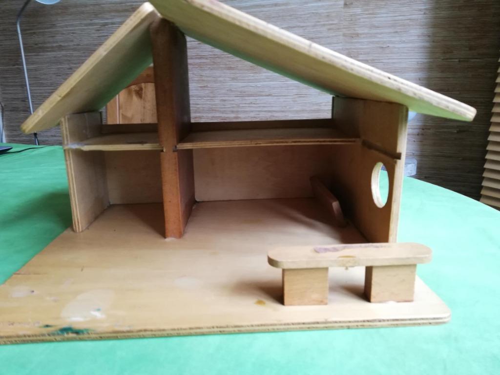 Petite maison en bois L: 35 cm H 23 cm, Enlèvement ou Envoi, Utilisé, Maison de poupées
