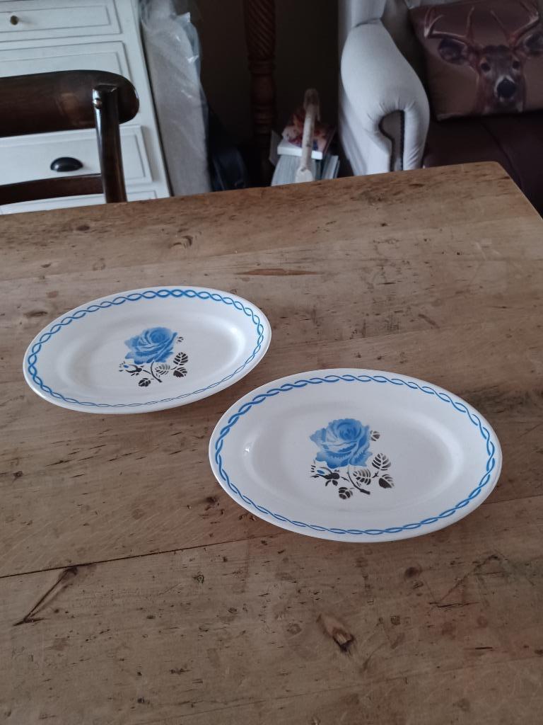 BADONVILLER DEMI PORCELAINE OVALEN SCHAALTJES AFBEELDING ROO, Enlèvement ou Envoi