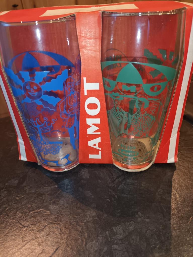 4 Glazen Pilsor Lamot, Verzamelen, Ophalen, Zo goed als nieuw